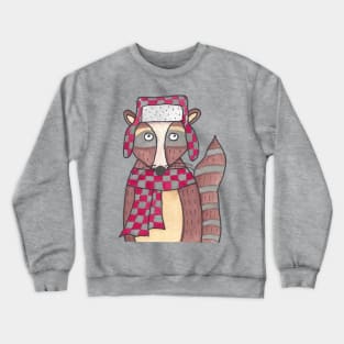 Winter Raccoon Crewneck Sweatshirt